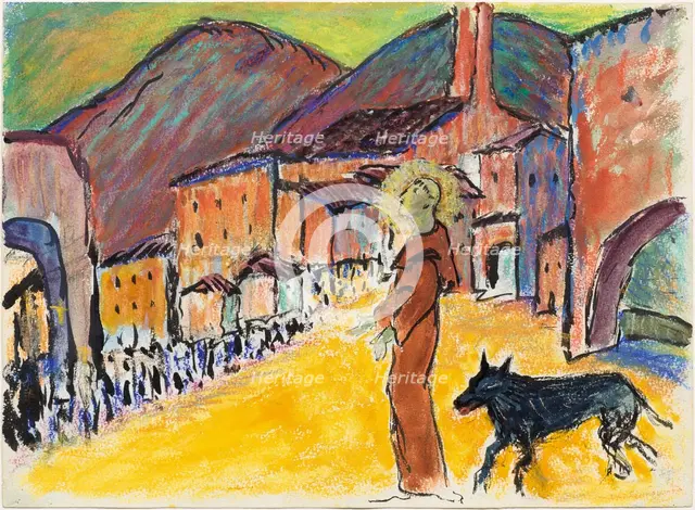Saint Francis and the Wolf. Creator: Werefkin, Marianne, von (1860-1938).