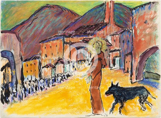 Saint Francis and the Wolf. Creator: Werefkin, Marianne, von (1860-1938).