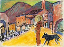 Saint Francis and the Wolf. Creator: Werefkin, Marianne, von (1860-1938)