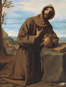 Saint Francis at Prayer, 1659. Creator: Francisco de Zurbaran