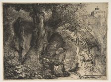 Saint Francis beneath a Tree, Praying, 1657. Creator: Rembrandt Harmensz van Rijn