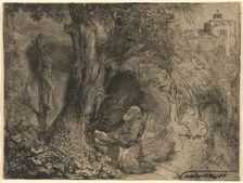 Saint Francis beneath a Tree Praying, 1657. Creator: Rembrandt Harmensz van Rijn