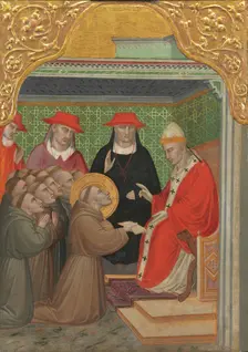 Saint Francis before the Pope (The Approva of the Franciscan Rule), 1390/1400. Creator: Spinello Aretino