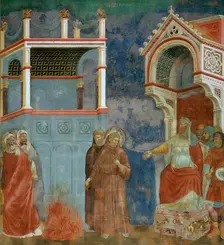 Saint Francis before the Sultan (Trial by Fire) (from Legend of Saint Francis), 1295-1300. Creator: Giotto di Bondone (1266-1377)