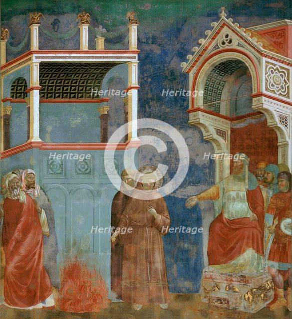 Saint Francis before the Sultan (Trial by Fire) (from Legend of Saint Francis), 1295-1300. Creator: Giotto di Bondone (1266-1377).