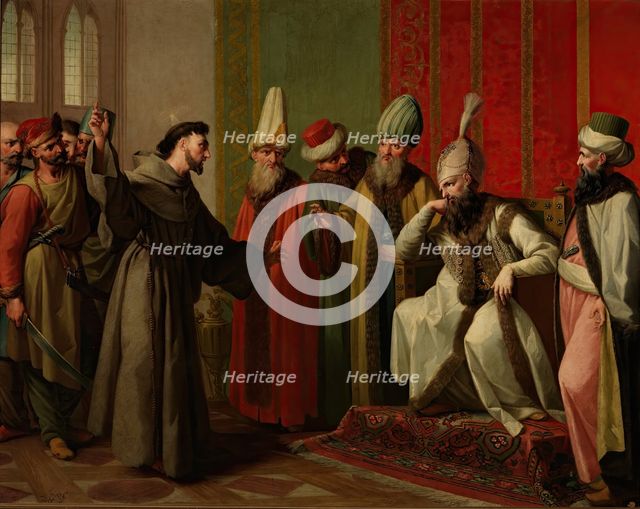 Saint Francis Before the Sultan of Egypt, al-Kamil, c1787. Creator: Zacarias Gonzalez Velazquez.