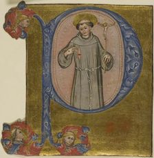Saint Francis in a Historiated Initial "P", 1375/99. Creator: Unknown