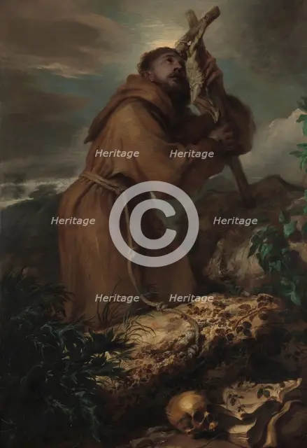 Saint Francis in Ecstasy, ca. 1650. Creator: Giovanni Benedetto Castiglione.
