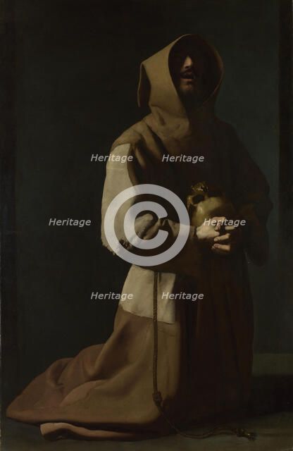 Saint Francis in Meditation, 1635-1640. Artist: Zurbarán, Francisco, de (1598-1664)