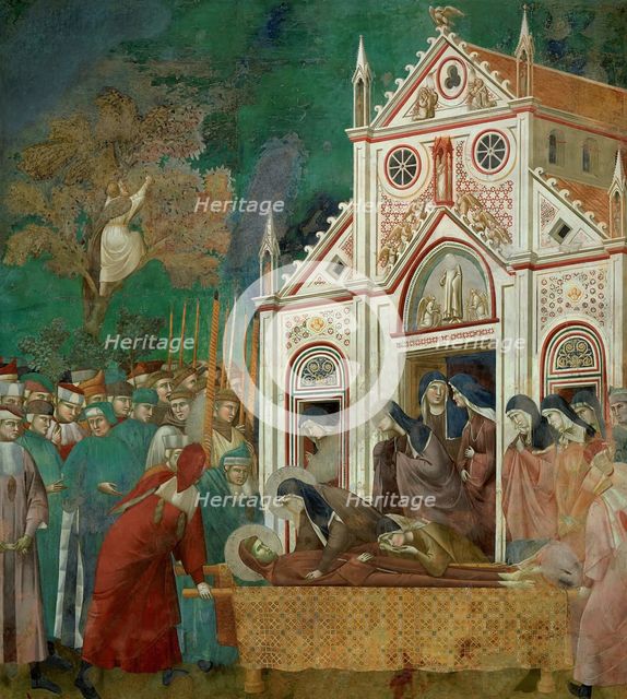 Saint Francis Mourned by Saint Clare (from Legend of Saint Francis), 1295-1300. Creator: Giotto di Bondone (1266-1377).