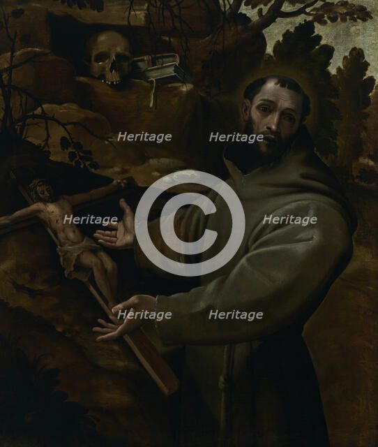 Saint Francis of Assisi, 1585-1590. Creator: Workshop of Annibale Carracci.