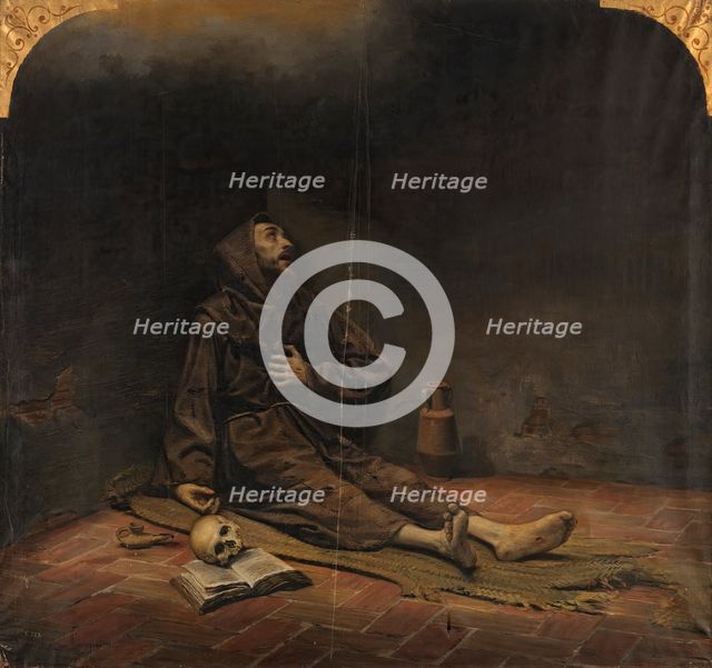 Saint Francis of Assisi, 1881. Creator: Julio Cebrián Mezquita.