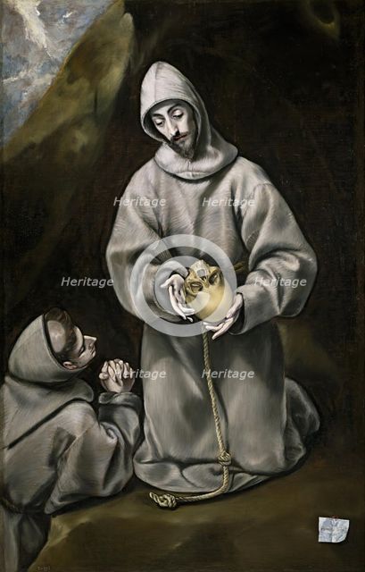 Saint Francis of Assisi and Brother Leo Meditating on Death, between 1600 and 1614. Creator: El Greco.