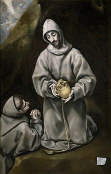 Saint Francis of Assisi and Brother Leo Meditating on Death, between 1600 and 1614. Creator: El Greco