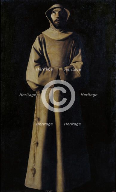 Saint Francis of Assisi after the Vision of Pope Nicholas V. Artist: Zurbarán, Francisco, de (1598-1664)