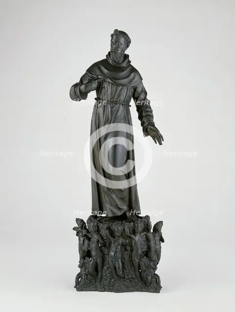 Saint Francis of Assisi; Base with Putti, 1600/20. Creator: Nicolò Roccatagliata.