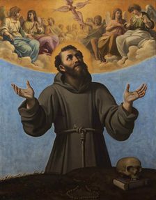 Saint Francis of Assisi in glory, End of 16th century. Creator: Carracci, Agostino (1557-1602)