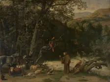 Saint Francis of Assisi Preaching to the Animals, 1666. Creator: Jan Siberechts