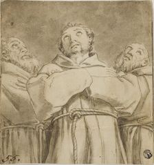 Saint Francis of Assisi, with two Monks of his Order, after 1611/12. Creator: Unknown