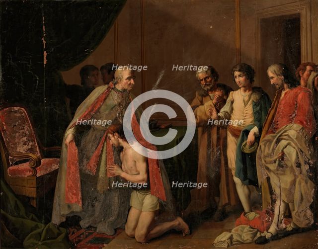 Saint Francis protected by Bishop Guido of Assisi, c1787. Creator: Zacarias Gonzalez Velazquez.