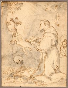 Saint Francis Praying, n.d. Creator: Possibly after Bartolomé Estéban Murillo Spanish
