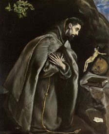 Saint Francis praying, ca 1585. Creator: El Greco, Dominico (1541-1614)