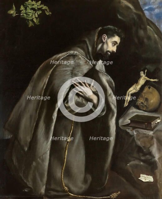 Saint Francis praying, ca 1585. Creator: El Greco, Dominico (1541-1614).