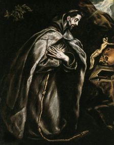 Saint Francis praying, ca 1595. Creator: El Greco, Dominico (1541-1614)