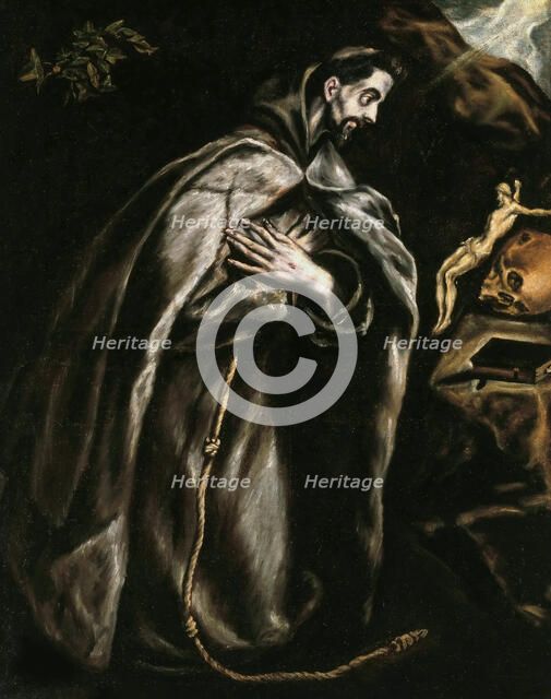 Saint Francis praying, ca 1595. Creator: El Greco, Dominico (1541-1614).