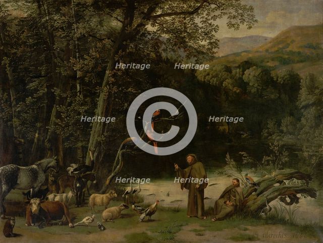 Saint Francis Preaching to the Animals, 1666. Creator: Jan Siberechts.