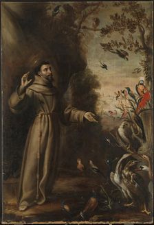 Saint Francis preaching to the birds, 1646. Creator: Juan Carreno de Miranda
