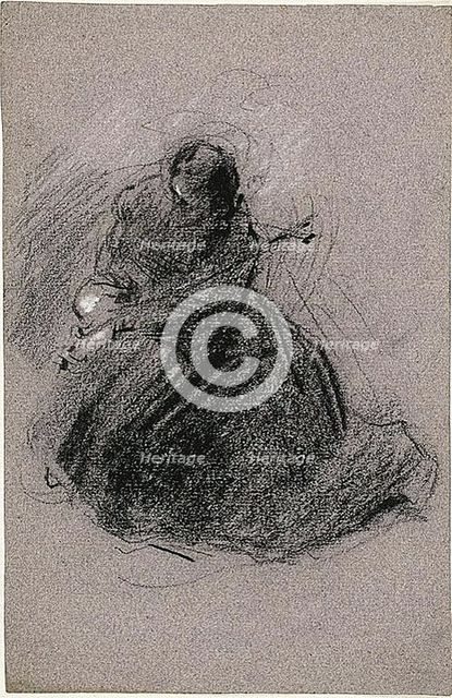 Saint Francis (recto); Two Figures (verso), 1847/75. Creator: Jean-Baptiste Carpeaux.