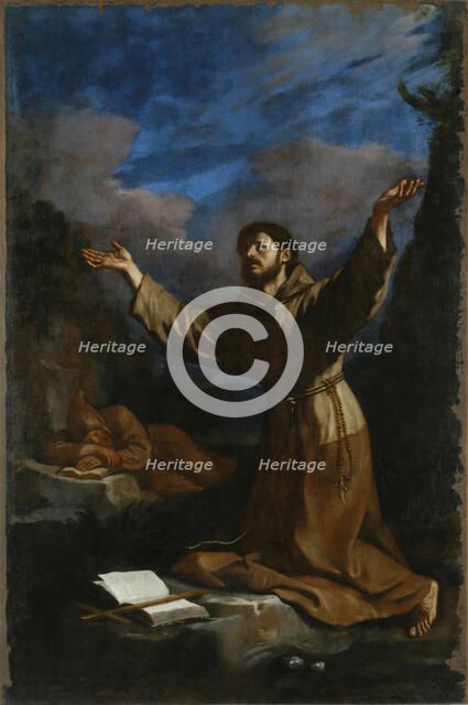 Saint Francis receives the Stigmata, 1633. Creator: Guercino (1591-1666).
