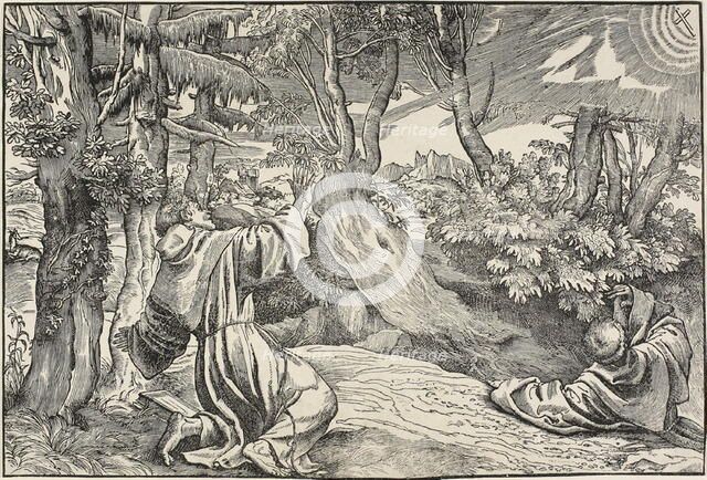 Saint Francis Receiving the Stigmata, 1535/45. Creator: Nicolo Boldrini.