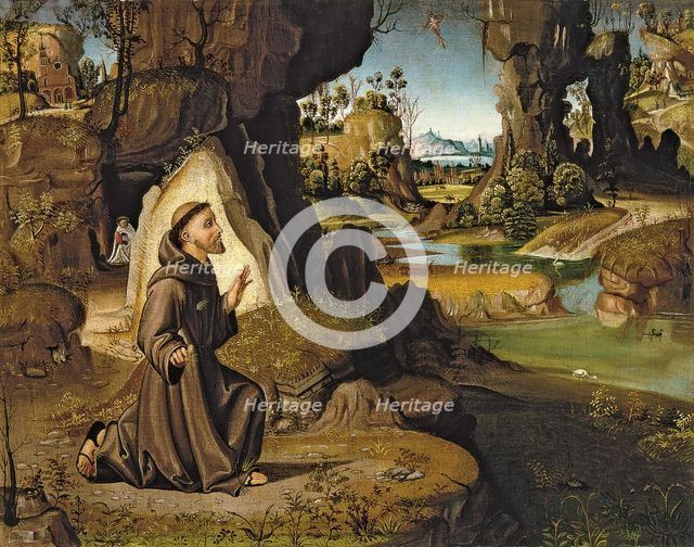 Saint Francis receiving the Stigmata. Artist: Pirri, Antonio (active ca 1500-1550)