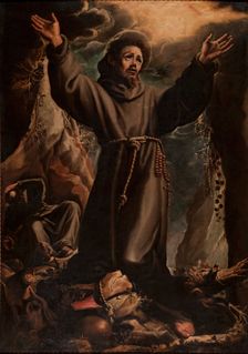 Saint Francis receiving the stigmata, c1605. Creator: Orazio Borgianni