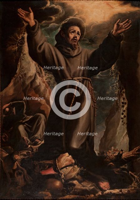 Saint Francis receiving the stigmata, c1605. Creator: Orazio Borgianni.