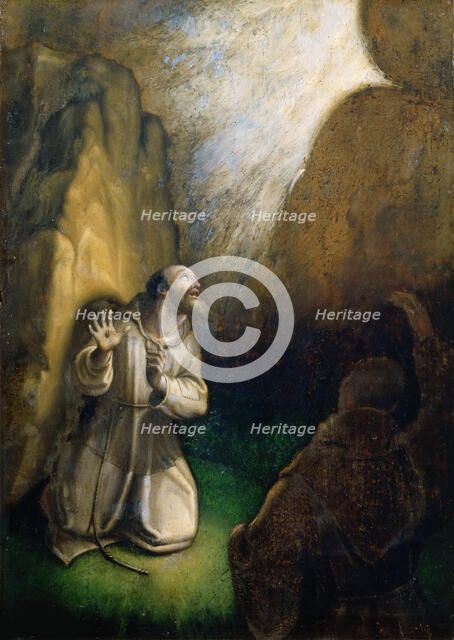 Saint Francis receiving the Stigmata. Creator: Muziano, Girolamo (1528-1592).