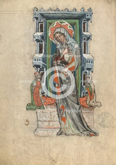 Saint Hedwig of Silesia with Duke Ludwig I of Liegnitz and Brieg and Duchess Agnes, 1353. Creator: Unknown.