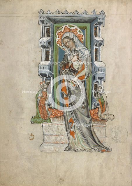 Saint Hedwig of Silesia with Duke Ludwig of Legnica and Brieg and Duchess Agnés, 1353. Artist: Court workshop of Duke Ludwig I of Liegnitz (active 1350-1398)