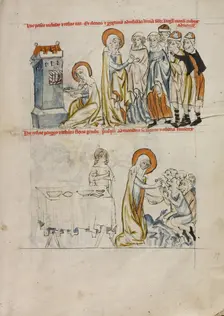 Saint Hedwig Feeding the Imprisoned and Caring for Pilgrims, 1353. Creator: Unknown