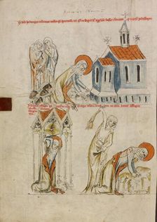 Saint Hedwig Leaving Bloody Footprints in the Snow: The Self-Flagellation of Saint Hedwig, 1353. Creator: Unknown