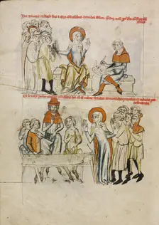 Saint Hedwig Reducing the Feudal Tax of Her Subjects; Saint Hedwig Assuring the Defense..., 1353. Creator: Unknown