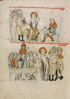 Saint Hedwig Reducing the Feudal Tax of Her Subjects; Saint Hedwig Assuring the Defense..., 1353. Creator: Unknown