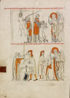 Saint Hedwig Rescuing a Man from Hanging: Saint Hedwig Freeing the Hands of a Woman..., 1353. Creator: Unknown