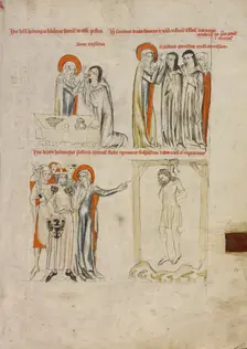Saint Hedwig Saving a Choking Nun and Curing a Woman and Nuns of Blindness, 1353. Creator: Unknown