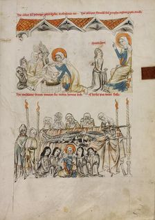 Saint Hedwig Washing the Feet of Lepers: The Burial of Saint Hedwig's Husband Heinrich, 1353. Creator: Unknown