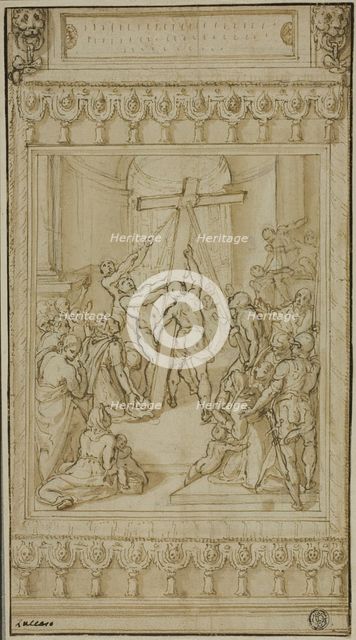 Saint Helena Kneeling before the True Cross, c.1582. Creator: Cesare Nebbia.