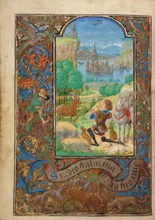 Saint Hubert; Prayer Book of Charles the Bold, 1469. Creator: Lieven van Lathem