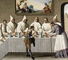 Saint Hugh in the Carthusian Refectory, c1655. Creator: Zurbarán, Francisco, de (1598-1664)